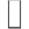 vidaXL Patas para mesa de bar en forma de U (2 unidades), antracita, 50 x (100-101) cm, acero