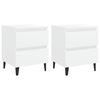 vidaXL Mesitas de noche 2 uds madera contrachapada blanco 40x35x50 cm