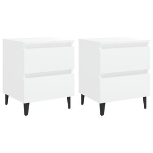 vidaXL Mesitas de noche 2 uds madera contrachapada blanco 40x35x50 cm