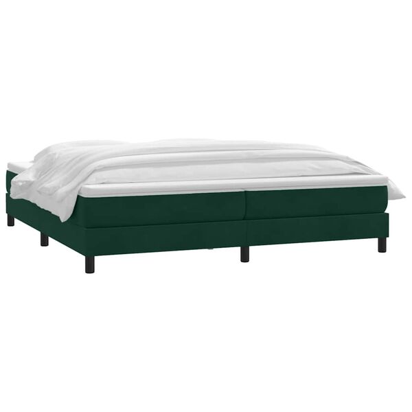 vidaXL Cama box spring con colch&oacute;n terciopelo verde oscuro 180x210 cm