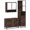vidaXL Set de muebles baño 3 pzas madera contrachapada roble marrón