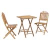 vidaXL Juego de comedor de jard&iacute;n plegable 3 uds. Natural Bamb&uacute;