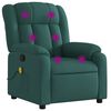 vidaXL Sill&oacute;n reclinable de masaje con tela verde oscuro