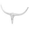 Cabeza de toro de aluminio decorativa para pared 75 cm plateada