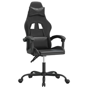 vidaXL Silla gaming giratoria cuero sint&eacute;tico negro
