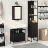 vidaXL Juego de muebles de ba&ntilde;o 3 pcs Roble Negro Madera de ingenier&iacute;a