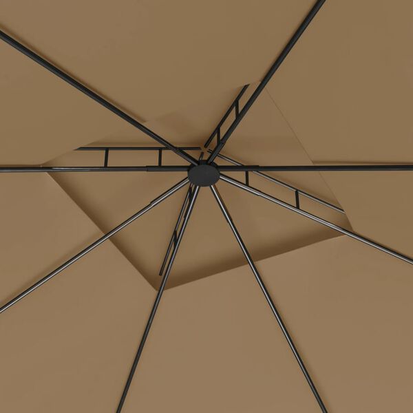 vidaXL Cenador gris taupé 3x3x2,7 m 160 g/m²