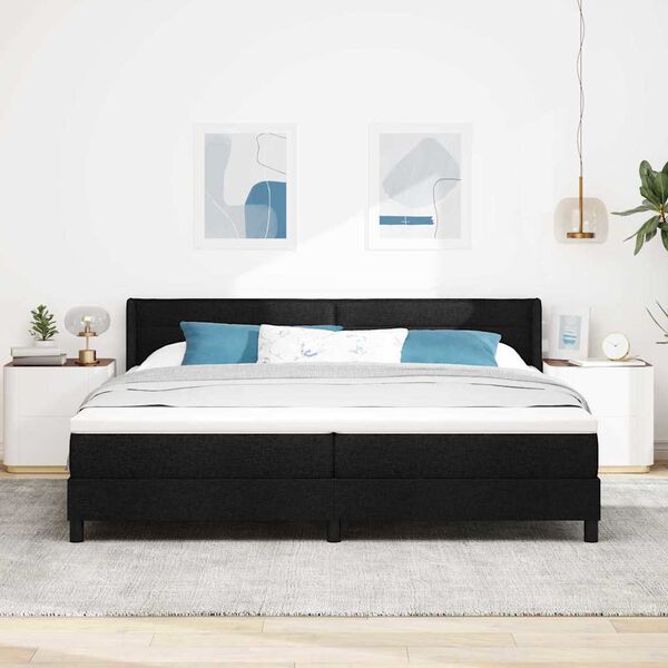 vidaXL Cama box spring con colch&oacute;n con colch&oacute;n Negro 200 x 200 cm