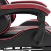 vidaXL Silla gaming con reposapi&eacute;s cuero sint&eacute;tico color vino tinto