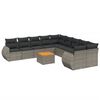 vidaXL Set de sof&aacute;s de jard&iacute;n 11 pzas y cojines rat&aacute;n sint&eacute;tico gris