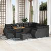 vidaXL Conjunto de sof&aacute;s de jard&iacute;n 12 pcs Negro rat&aacute;n sint&eacute;tico
