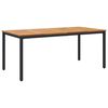 vidaXL Mesa de exterior Natural y negro 180 x 90 x 75 cm