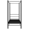 vidaXL Estructura de cama con dosel sin colch&oacute;n metal negro 90x200 cm