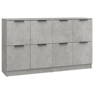 vidaXL Aparadores 2 uds madera contrachapada gris hormig&oacute;n 60x30x70 cm