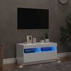 vidaXL Mueble de TV con luces LED blanco brillante 80x35x40 cm