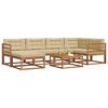 vidaXL Conjunto de sof&aacute;s de exterior con coj&iacute;n 7 pcs Natural y Beige