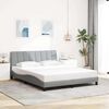 vidaXL Estructura de cama sin colch&oacute;n Hanko tela gris claro 160x200 cm