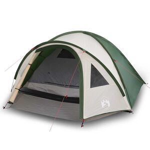 vidaXL Tienda de campa&ntilde;a igl&uacute; para 4 personas impermeable verde