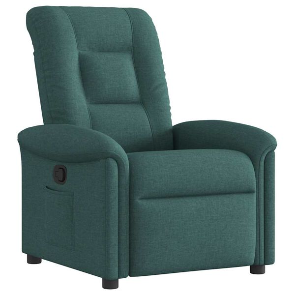 vidaXL Sillón reclinable de tela verde oscuro