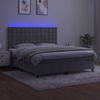 vidaXL Cama box spring colch&oacute;n y LED terciopelo gris claro 160x200 cm