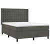 vidaXL Cama box spring con colch&oacute;n terciopelo gris oscuro 140x190 cm