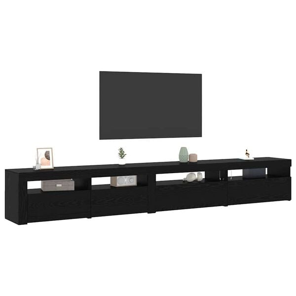 vidaXL Conjunto de mueble de TV 3 pcs Roble Negro 270 x 35 x 40 cm
