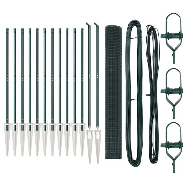 vidaXL Poste de Valla Verde 25 x 1 m (19 x 19 mm malla) Acero