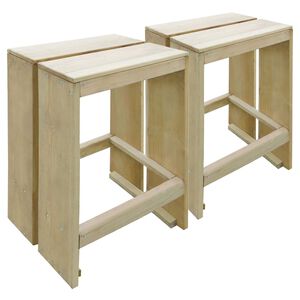 vidaXL Taburetes de jard&iacute;n 2 unidades madera de pino impregnada