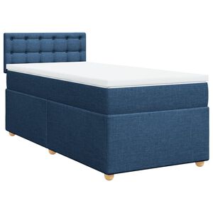 vidaXL Cama box spring con colch&oacute;n tela azul 80x200 cm