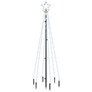vidaXL &Aacute;rbol de Navidad con pincho 108 LED blanco fr&iacute;o 180 cm