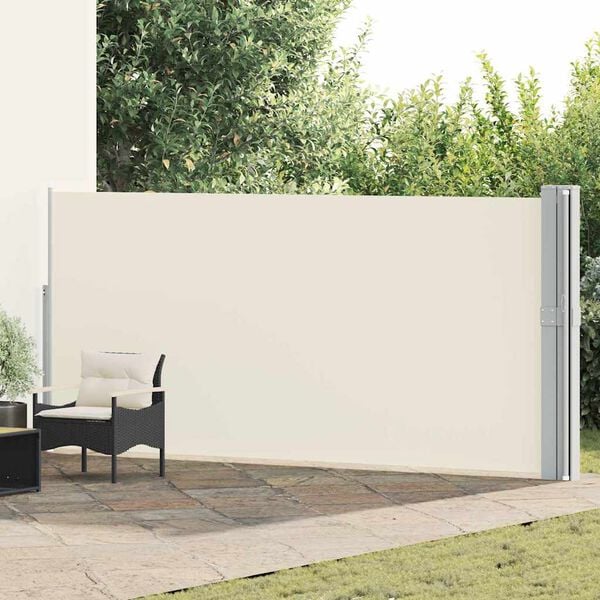 vidaXL Toldo lateral retr&aacute;ctil para patio color crema 170x1200 cm