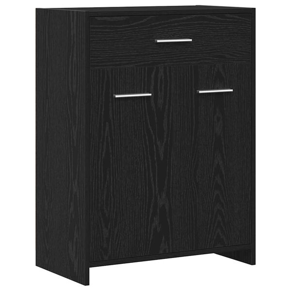 vidaXL Gabinete de Ba&ntilde;o con caj&oacute;n Roble Negro 60 x 33 x 80 cm