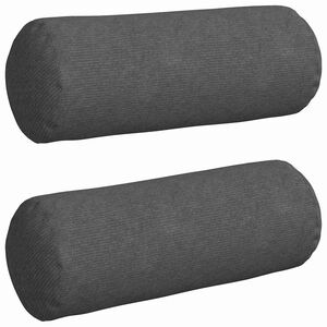 vidaXL Cojines Bolster 2 pcs Gris oscuro &Oslash; 25 x 70 cm Tela de pana