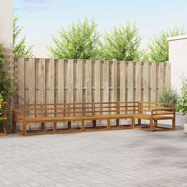 vidaXL Conjunto de sof&aacute;s de exterior 6 pcs Natural