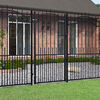 vidaXL Puerta de valla KAMPEN con punta de lanza negra, 103 x 175 cm, acero