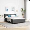 vidaXL Cama tipo Box Spring Gris oscuro 200 x 140 cm Poli&eacute;ster
