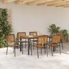vidaXL Conjunto de Comedor de Jard&iacute;n 7 pcs Negro y Marr&oacute;n