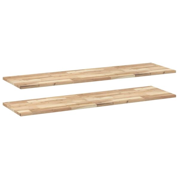 vidaXL Estantes flotantes 2 uds madera acacia sin tratar 160x40x2 cm