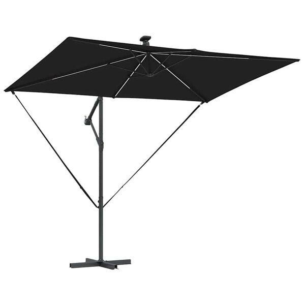 vidaXL Parasol de cantilever tipo plátano Negro 294 x 200 x 254 cm