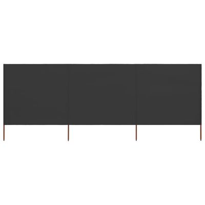 vidaXL Paravientos de playa de 3 paneles de tela 400x120 cm gris