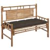 vidaXL Banco de jard&iacute;n con coj&iacute;n bamb&uacute; 120 cm