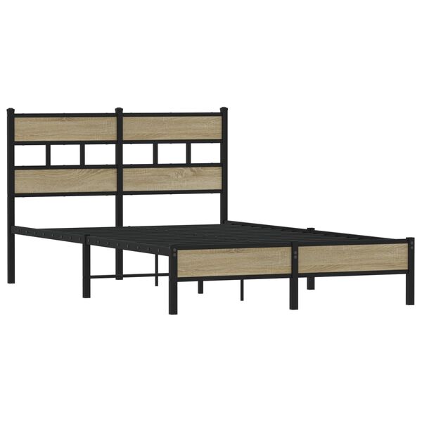 vidaXL Estructura de cama sin colch&oacute;n madera roble Sonoma 120x190 cm