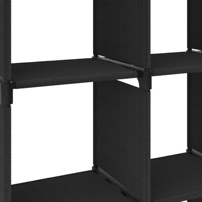 vidaXL Estantería de 12 cubos de tela negra 103x30x141 cm