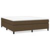 vidaXL Estructura de cama con somier de tela marr&oacute;n oscuro 160x200 cm