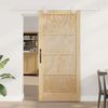 vidaXL Puerta Corredera Marr&oacute;n 93 x 202 cm Madera de pino macizo