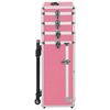 vidaXL Maletín trolley de maquillaje de aluminio rosa