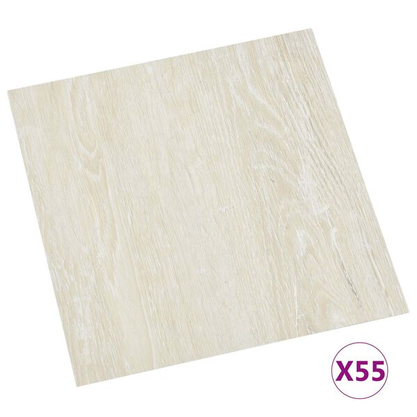vidaXL Tableros de Suelo 55 pcs Crema 5,11 m&sup2; PVC