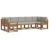 vidaXL Conjunto de sof&aacute;s de exterior 7 uds. Natural y Gris Claro