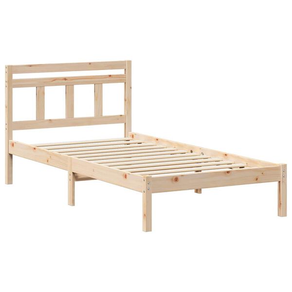 vidaXL Estructura de cama Marrón 90 x 200 cm Madera de pino macizo