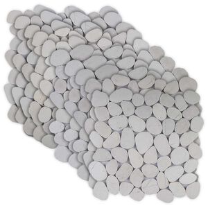 vidaXL Baldosas de Guijarros Blanco 30 x 30 cm Guijarro de R&iacute;o